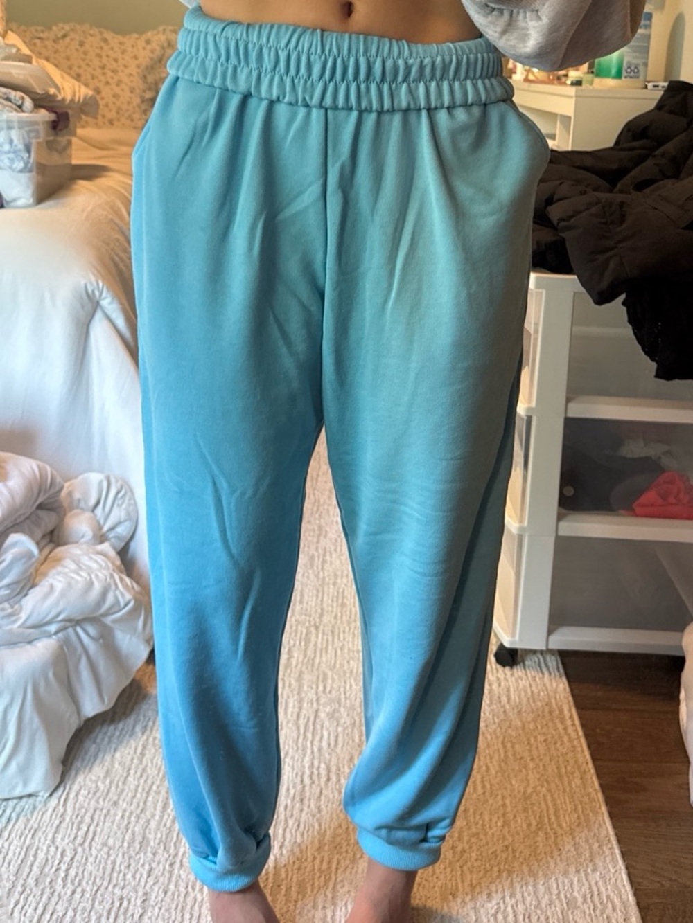 Amazon Blue Teal Track Jogger Pants
